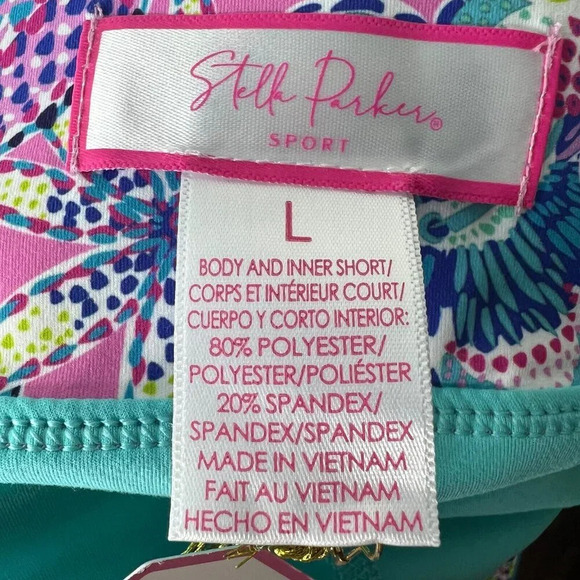 Stella Parker Bright Pink Skort Sports Skirts Quick Dry Floral Tropical Sz L - Picture 6 of 6